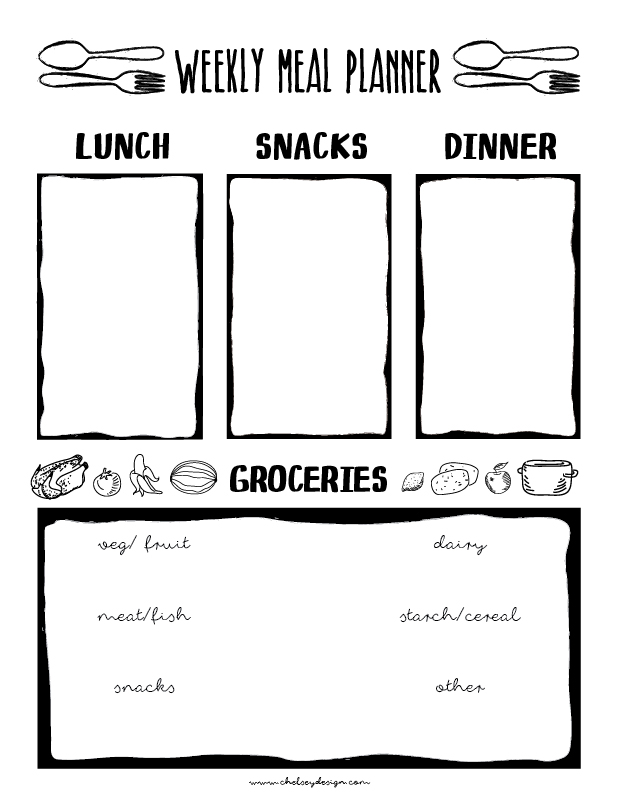 rad printable meal planner chelsey design meals planner