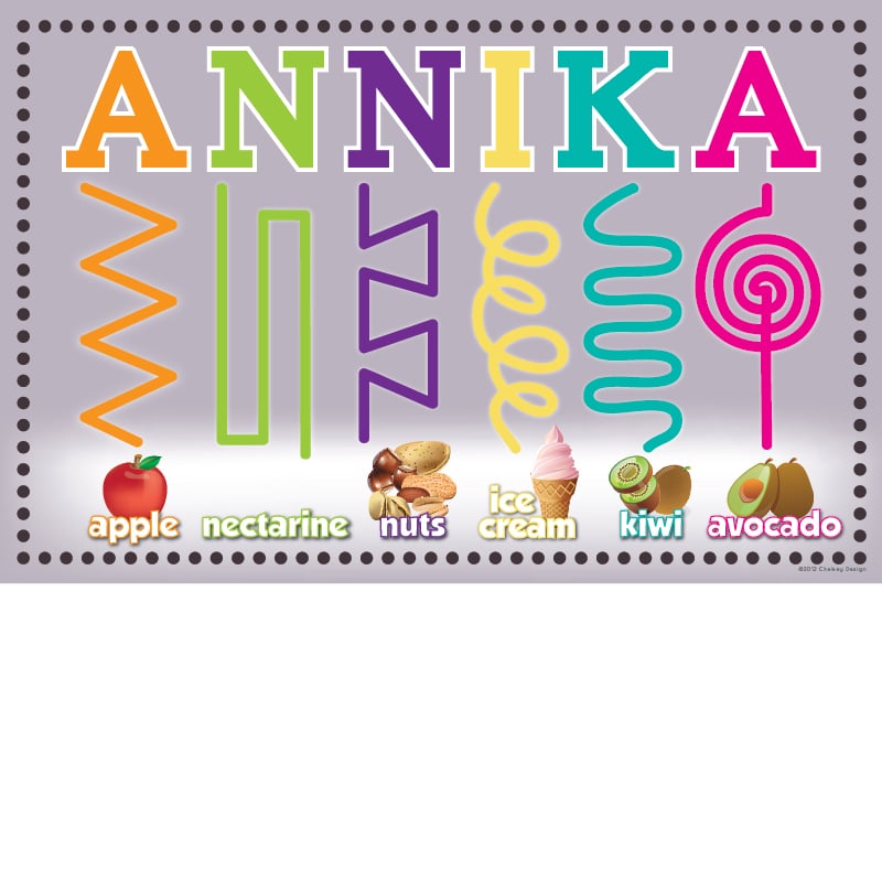 Personalized Placemat for kids-finger tracing