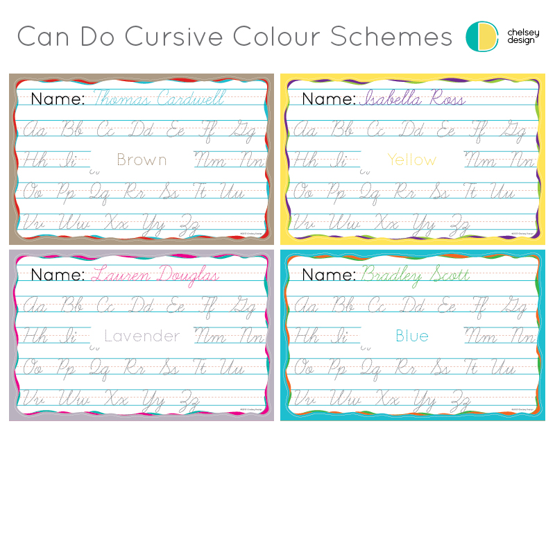 Can Do Cursive Colour Schemes