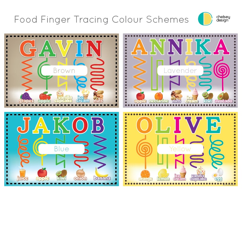 Name Tracing Food Colourschemes