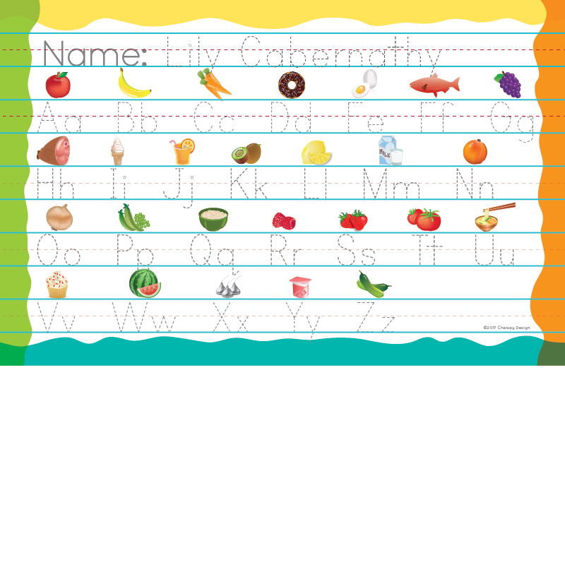 Personalized Alphabet Printing Placemat 8