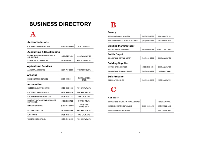 Crossfield Business Directory 1