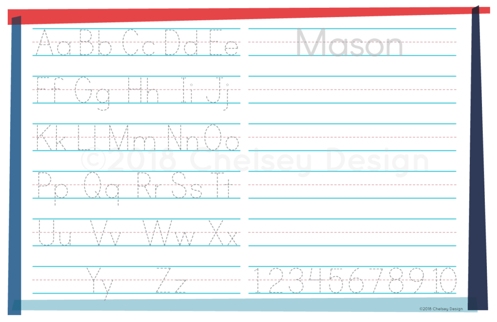 Blue Personalized Placemat 3