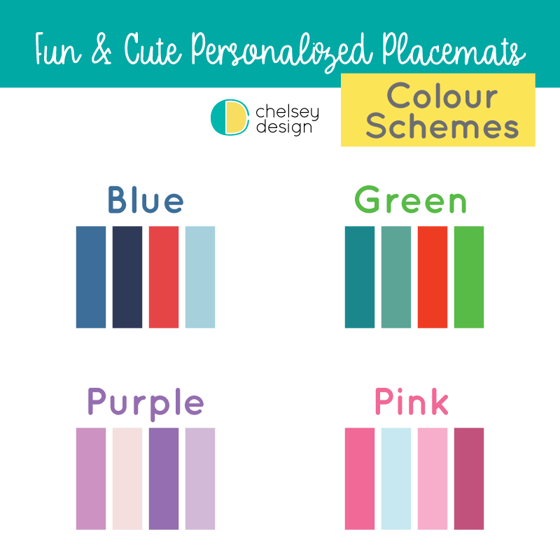 Fun Cute Placemats Colour Schemes