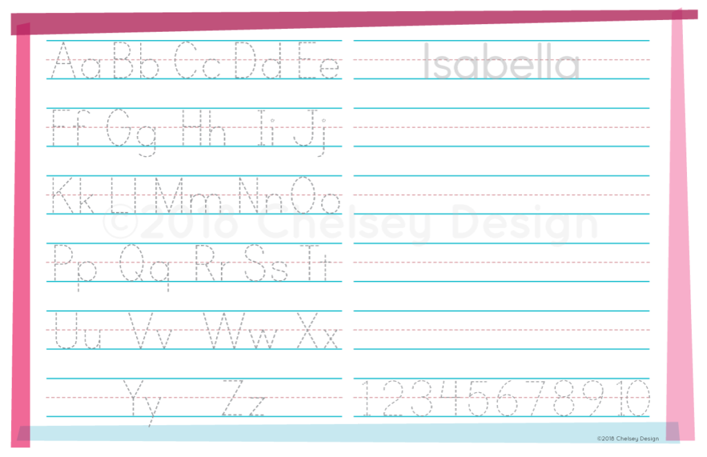 Pink Personalized Placemat 1