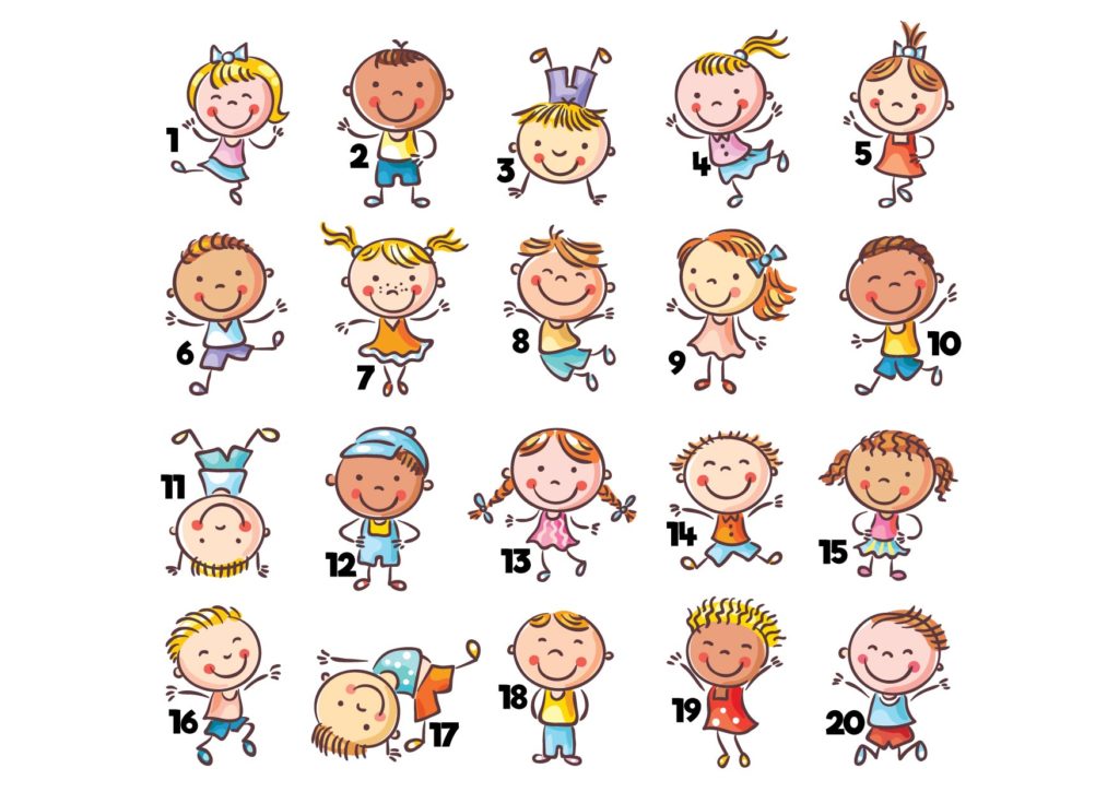 Many Kids Numbered