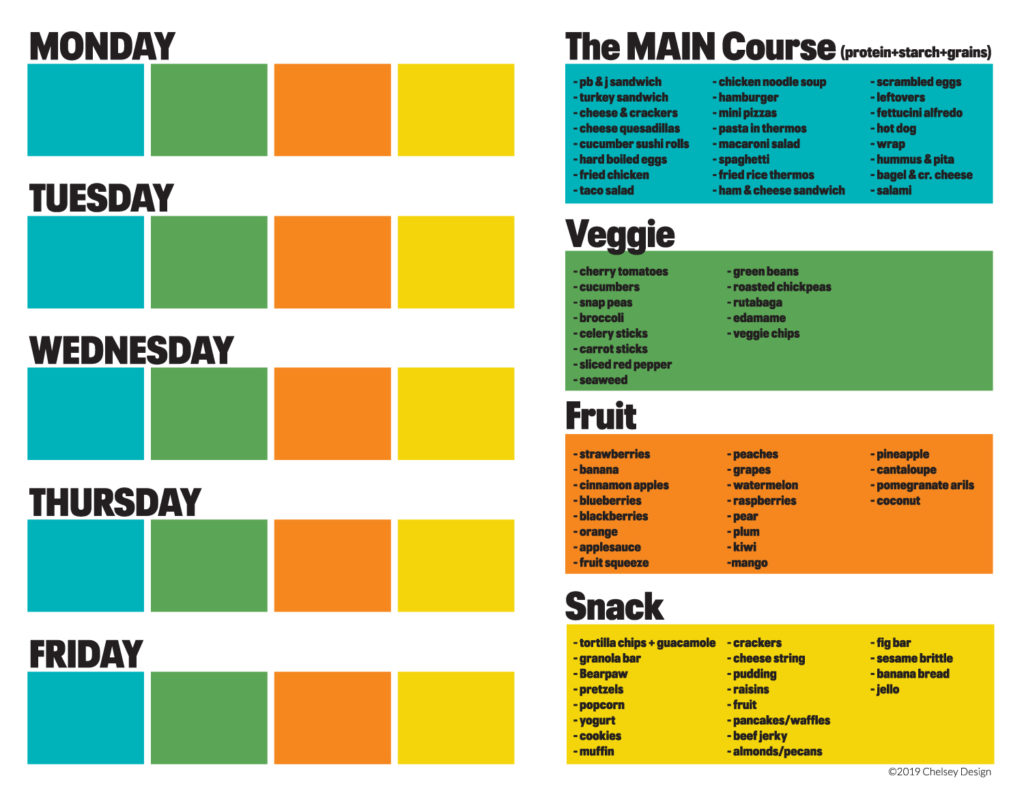 Kids Lunch Planner Printable