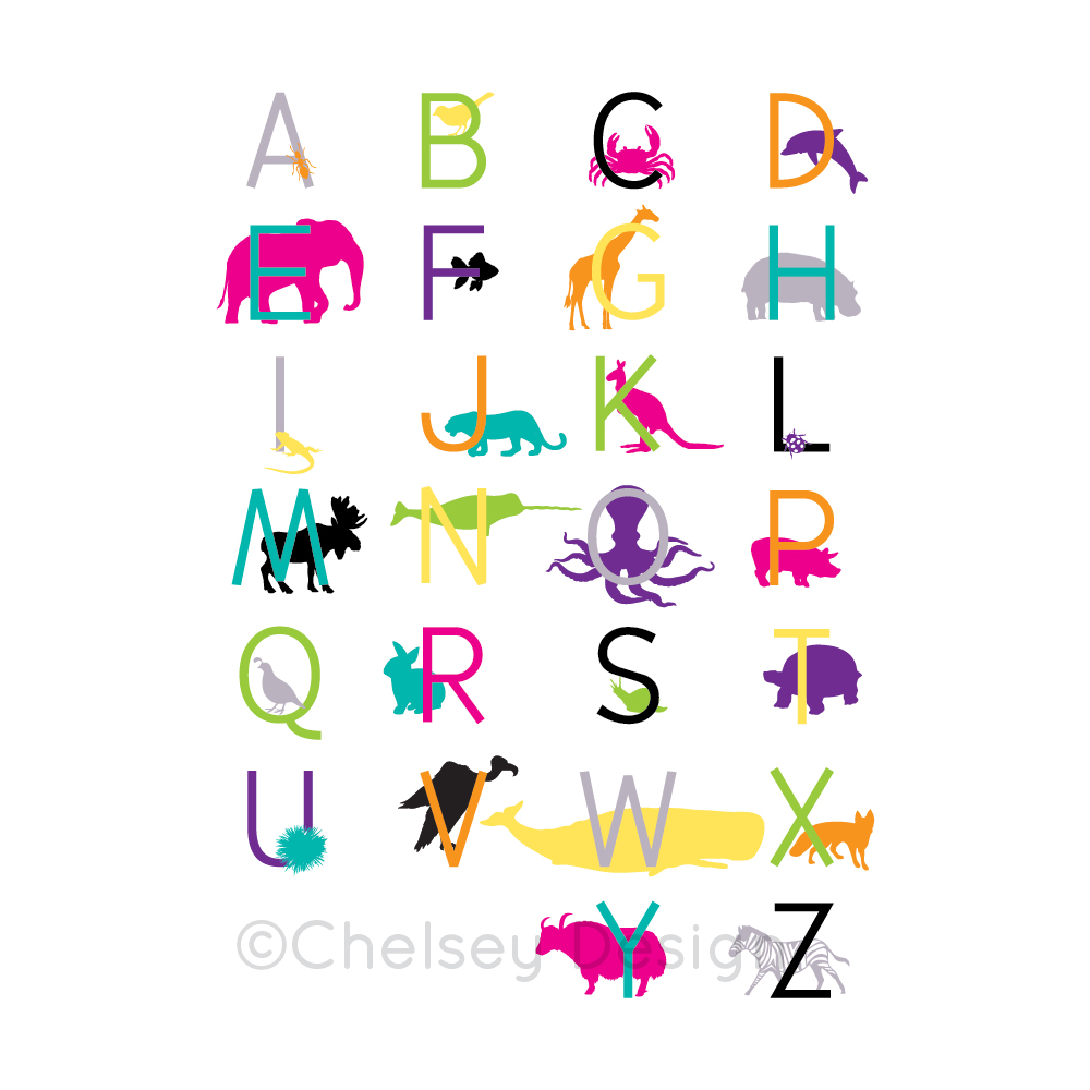 animal Alphabet Square Watermark