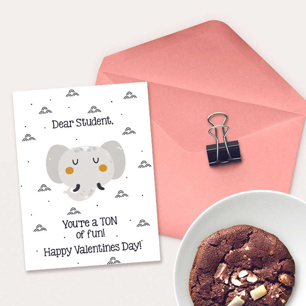 Valentines for Student Cute Animal 3