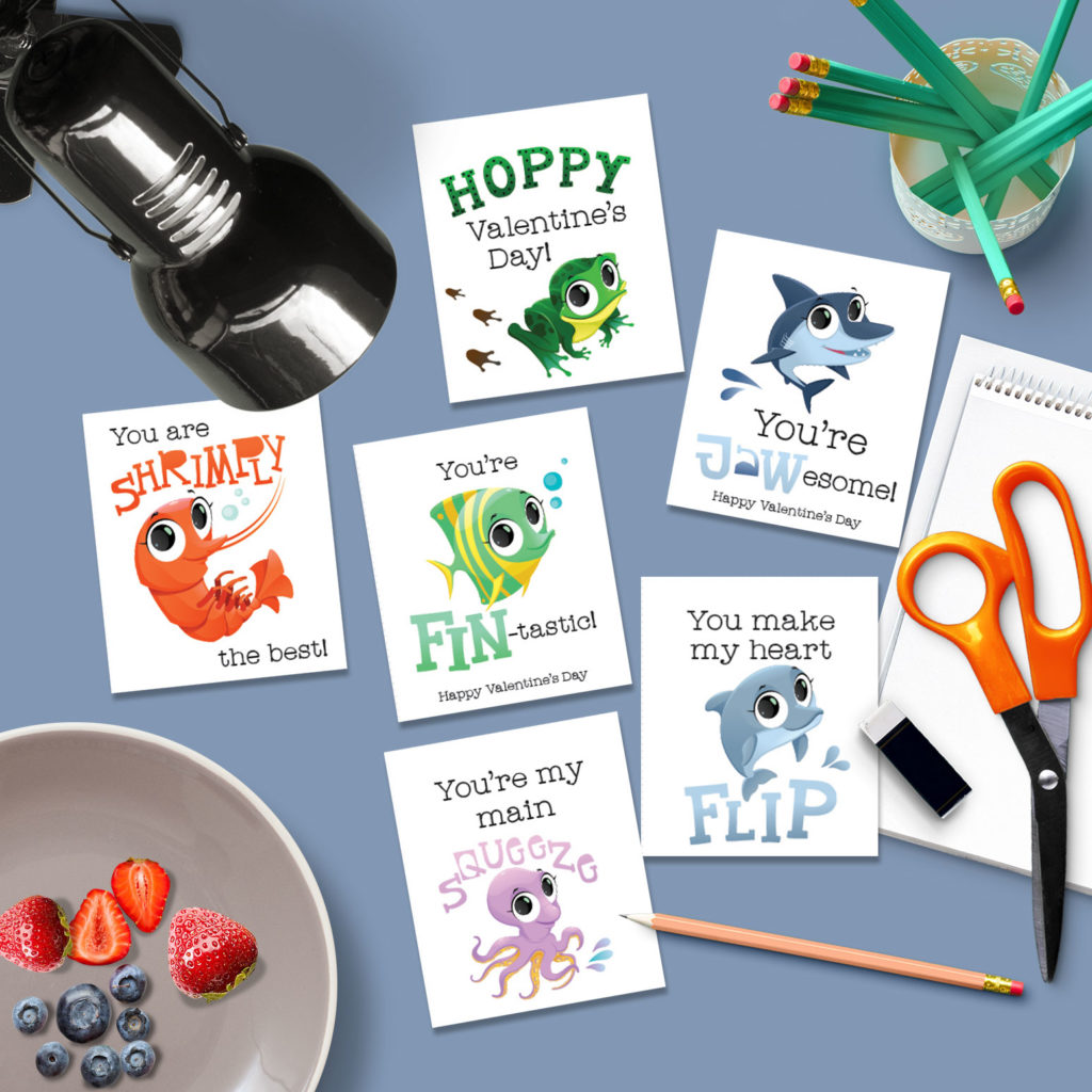 Cute Sea Animal Valentines Mock