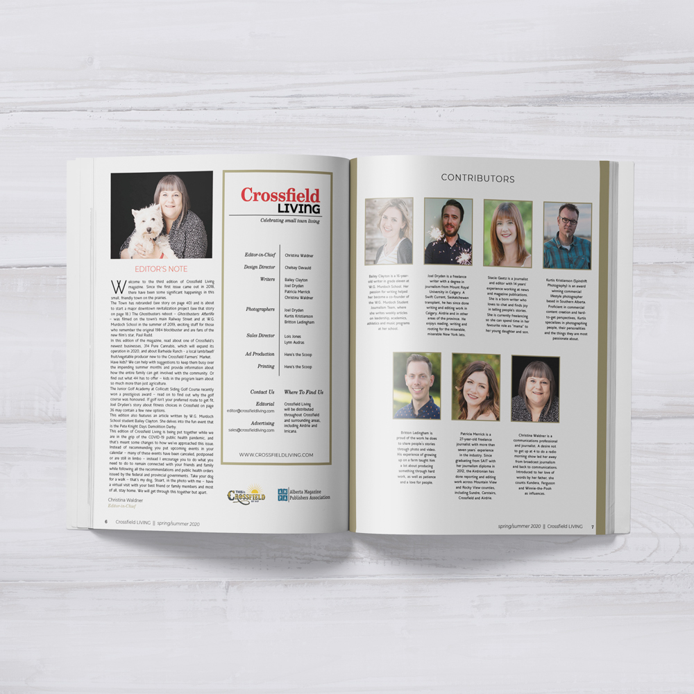 Crossfield Living Mag Editor Contributors