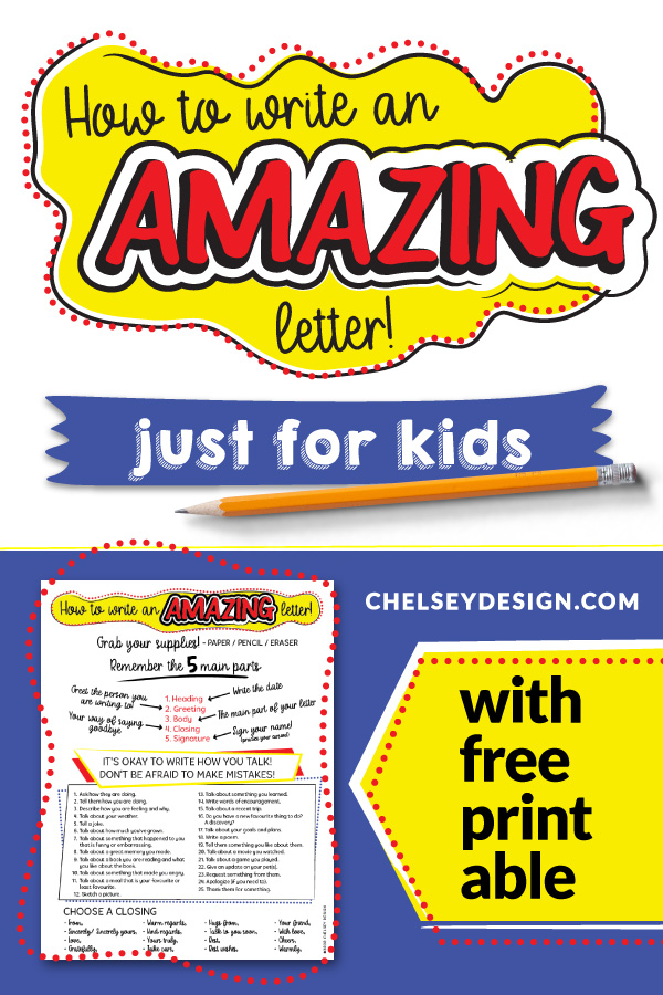 Kids Letter Writing Pin