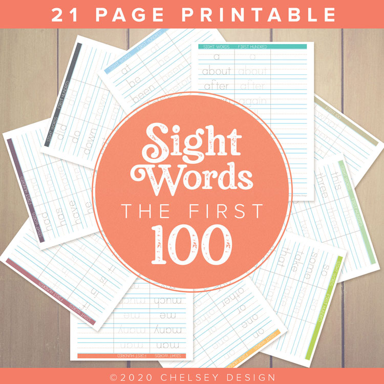 Sight Words First 100 Printable 5