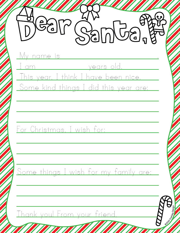 Dear Santa Printable