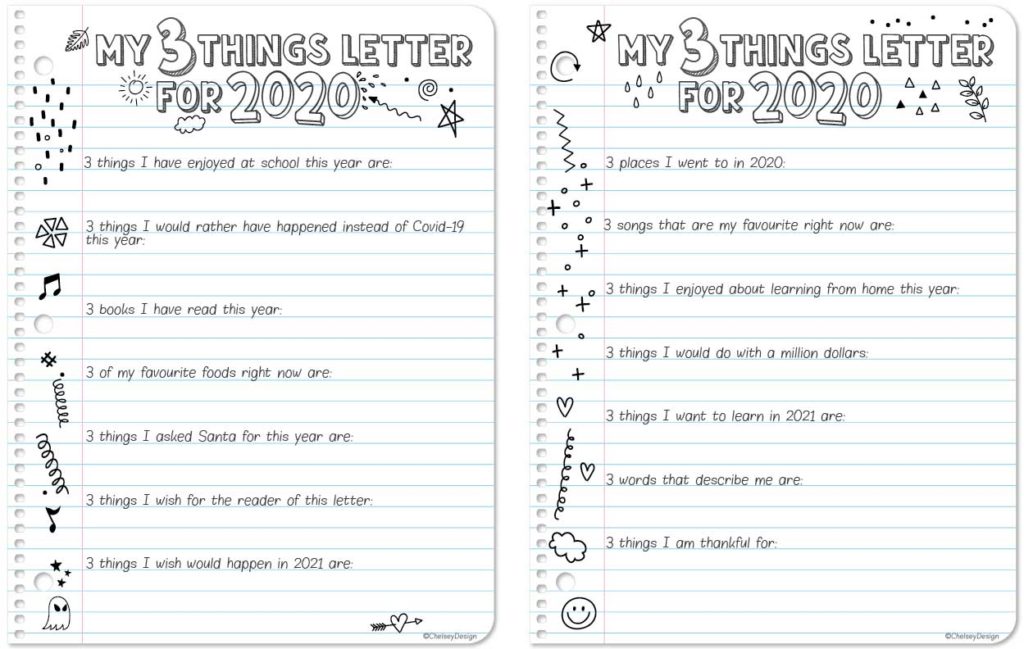 My 3 Things Letter 2020