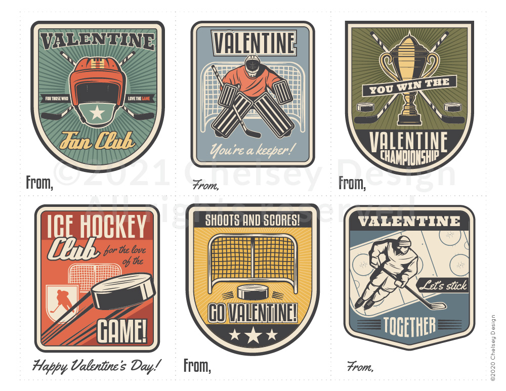 Hockey Valentines Cards